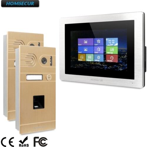 HOMSECUR 7" Wired Hands-free Video&Audio Home Intercom+Aluminium Alloy Camera BC061-G +BM714-S