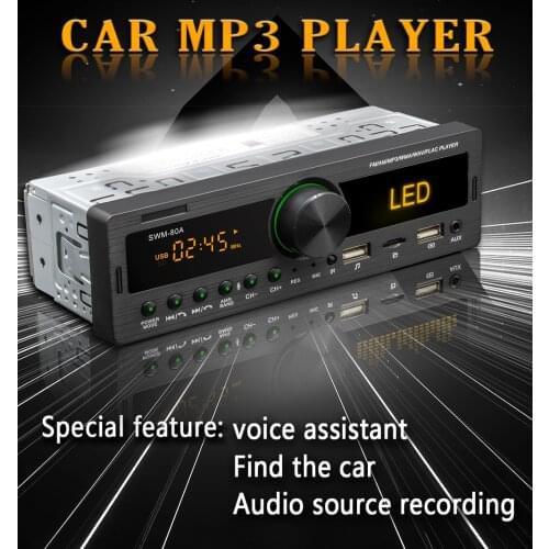 Kebidumei Bluetooth Locator 1 Din Car Radio Player Auto Fm Stereo Car Mp3 Player Aux Input Audio Hands-Free Call Usb TF 3.5Mm H