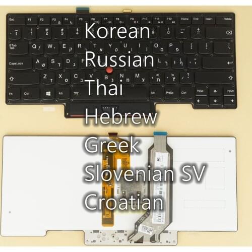 Korean Russian Thai Hebrew Greek Slovenian SV Croatian Keyboard for Lenovo Thinkpad X1 Carbon 1st Gen 2013 (Type 34xx), Backlit