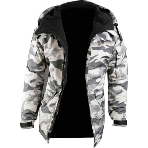 2021 Fashion Warm Military Style Men Jacket Zipper Coat Camouflage Print Outdoors Clothes Casual Streetwear Long Sleeve Coat