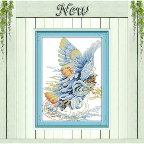 Flying angel Wing home decor diy painting Counted print on canvas 14CT 11CT Chinese Cross Stitch Needlework kits Embroidery Sets