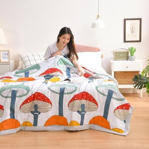 Summer cool double duvet, air-conditioned, washed cotton, single student quilt, summer, spring and autumn, thin summer quilt