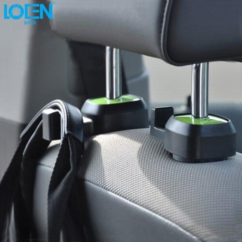 LOEN 2PCS Auto Car Fastener Clip Portable Seat Back hook Hanger Purse Bag Holder Organizer Holder Tools For bmw e46 Peugeot