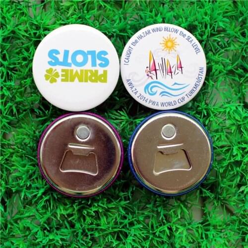 50pcs Magnetic Bottle Openers Customized Fridge Magnet with Beer Opener Personalized Refrigerator Magnet Diameter 58mm 2.25"