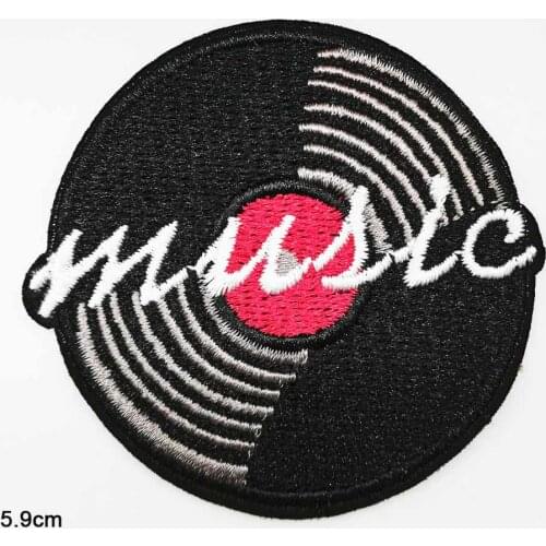 Music Record Iron On Patch Embroidered Clothes Patch For Clothing Clothes Stickers Garment Apparel Accessories