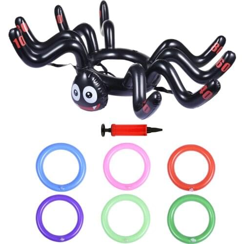 Inflatable Spider Pool Ring Toss Game Floating Ring Toy For Party Responsible