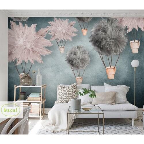 Bacal 3D Custom Modern Photo Wallpaper Mural Painting Pink and black Flowers For Living Room Background Floral Home Decor Paper