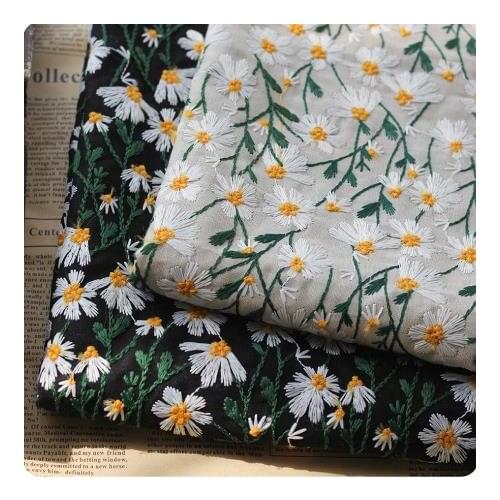 New style ramie cotton embroidered cloth, small fresh plant handmade fashion home decoration fabric