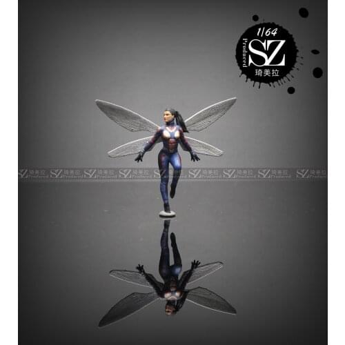 New 1/64 Scale Resin Die-casting Movie Character Wasp Female Car Model Doll Model Scene Layout Collection Decoration Toy