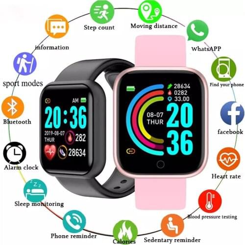 New Y68 smart watch 1.44 screen step counter sleep smart watch electronic clock fitness monitor gift for Huawei Relogio SB001