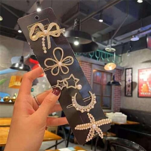 New Style Rhinestone Butterfly Hair Clip Fashion Simple Starfish Flower Hairpin Set