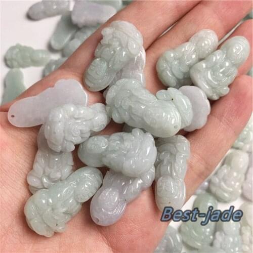 Wholesale Guanyin Grade A Glass jade Type A stone ICY Jade Burma jadeite pendant Beads green jadeit Jewelry necklace gift
