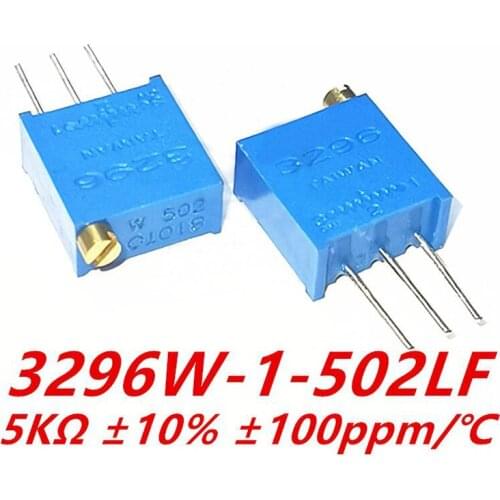 10PCS 3296W-1-502LF 3296W 5K ohm 502 3296W-1-502 3296W-502 W502 Trimpot Trimmer Potentiometer