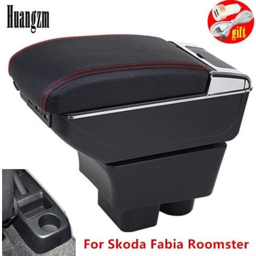 Arm Rest Rotatable For Skoda Fabia 2 2008-2013 Center Centre Console Storage Box Armrest 2009 2010 2011 2012