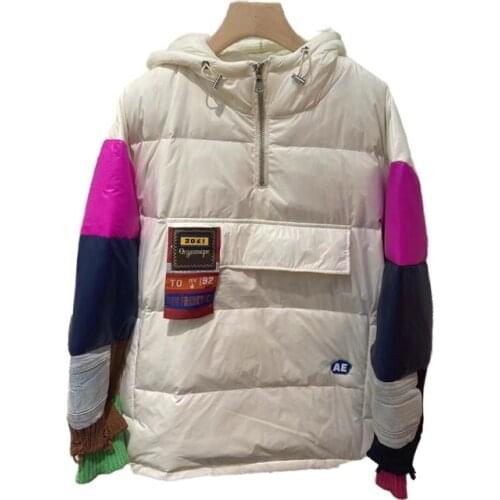 Women Down Jacket Pullover Short Coat Loose Warm Autumn Winter Casual Outwear with Hood Top Quality OverSize