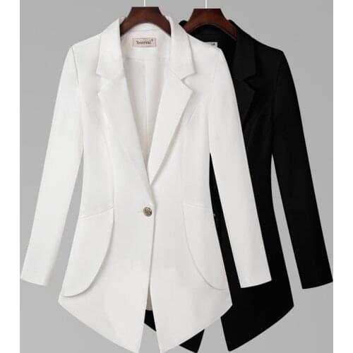 Plus Size 6XL 7XL 2020 Womens Blazer Long Sleeve Blazers One Button Slim Office Lady Jackets Female Tops Suit Blazer Femme R670
