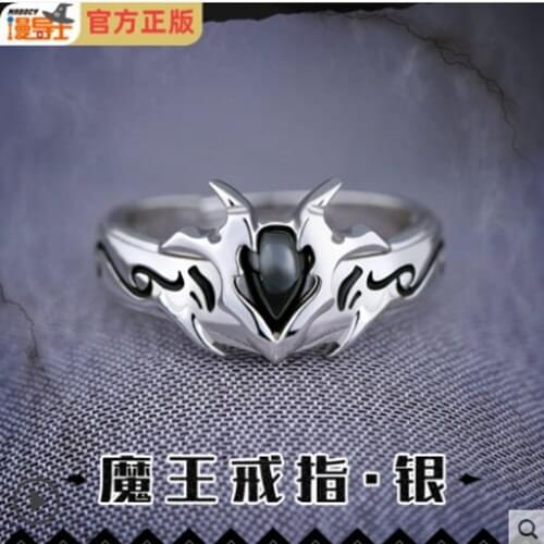 Anime Lord Magic Silver Devil Theme Adjustable Diamond Ring Fashion 925 Sterling Silver Ring Cosplay Prop Jewelry Daily Cos Gift