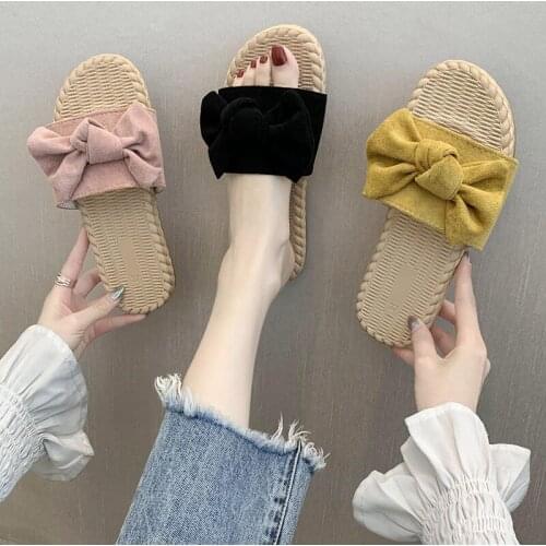 JuneLove slippers ladies fashion ins tide summer anti-slip cute indoor household general four seasons household beach slippers