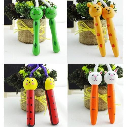 Skipping Rope Motion Wood Grip Handle Kid Fitness Exercise Speed Jump 2.1M