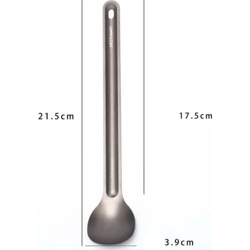 21.5cm x 3.9cm Long-handled Titanium SpoonTitanium Spoon Camping Spoon Outdoor Tableware