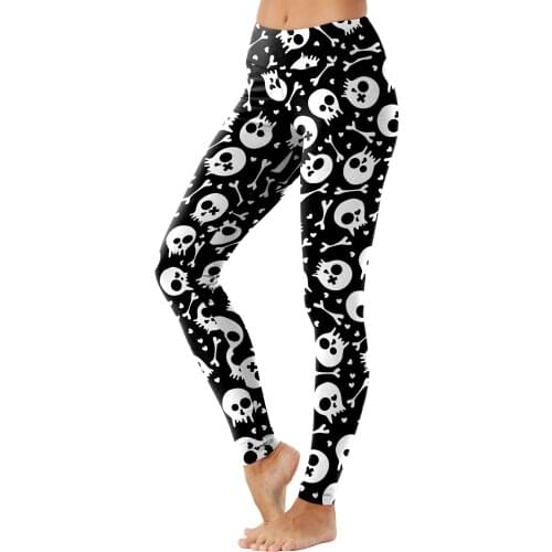 [You're My Secret] Fashion Cartoon Prined Pants Women Legging Ladies High Waist Tights Trousers Goth Skull Spring Workout Pants