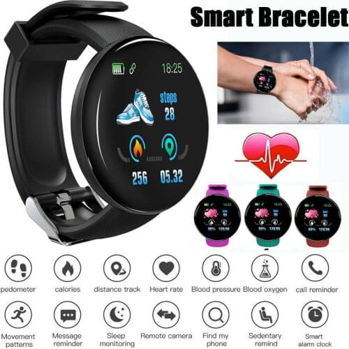 Bluetooth Smart Digital Watch Round Color Screen with Blood Pressure Monitoring Fitness Tracker Bracelet for Men Women Kids