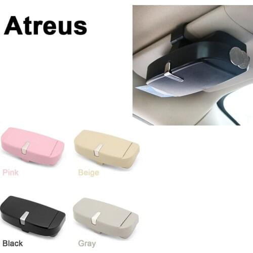 Atreus General Car Sun Visor Glasses Storage Case Holder Box For Lexus Honda Civic Opel astra h j Mazda 3 6 Kia Rio Ceed Volvo