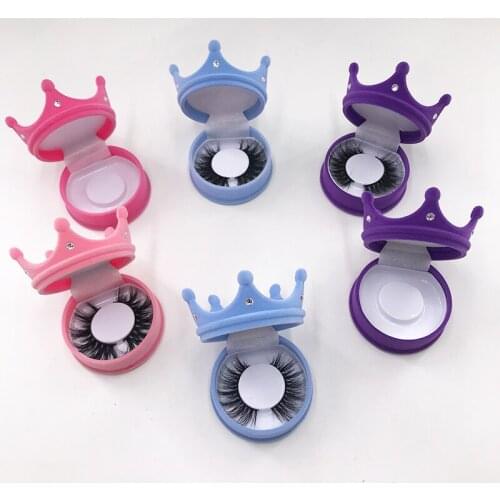 Crown Lashes Packing Box Cute Beauty 3D Mink Eyelashes Custom LOGO Popular Lashes Supplier