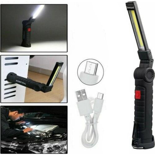 Usb Rechargeable Ip65 Waterproof with Built-in Battery Led Function Multi Cob Flashlight Torch Camping Set Folding Light Wo V0G7