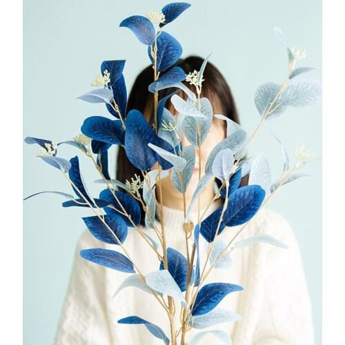 1pc Eucalyptus Leaves Branches Artificial Plants for Floral Bouquets Home Garden Wedding Party Greenery Decoration