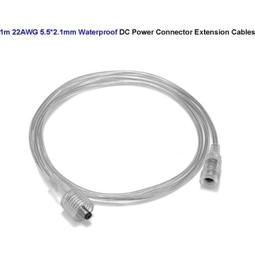 LED Strip 5V 12V Waterproof DC Power Cable 5.5 x 2.1mm 22AWG 1m DC Jack Connector Cable Copper Wire For Outdoor Lamp Bulb Light