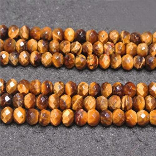 High Quality 4x6mm 5x8mm 7x9mm Natural Faceted Yellow Tigers Eye Stone DIY Gems Jewelry Loose Beads 15" wj605