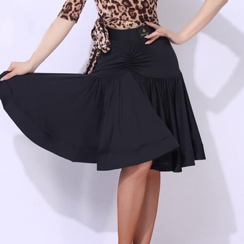 Latin Dance Practice Clothes Skirts Woman Black Classical Ruffle Dance Skirt Samba Tango Tap Dance Wear Adult Latin Costume 1975