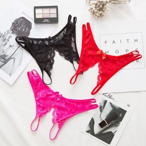 Women Sexy G String Lace String Open Split Thong Panties Shorts tangas Lingerie pants Underwears Underpants New Styles 2018