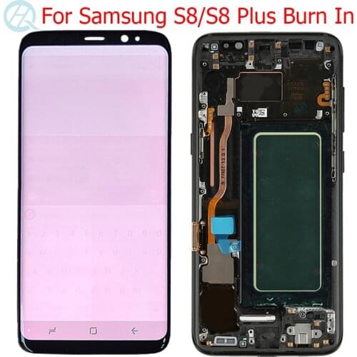 Original S8 LCD For Samsung Galaxy S8 Plus Display With Frame Screen For Samsung S8 G950F G955A LCD Touch Screen Red Shadows