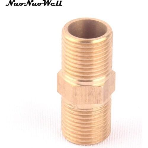 1pcs NuoNuoWell Brass 1/2" Thread Nipple Lengthened 50mm for Garden Irrigation Hose Connector Fittings Adapter Gas Pipe Parts