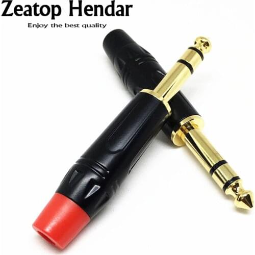 10Pcs New Type 1/4" 6.35MM 3 Pole Stereo Male Jack 6.35MM Soldering Plug DIY Guitar Connector