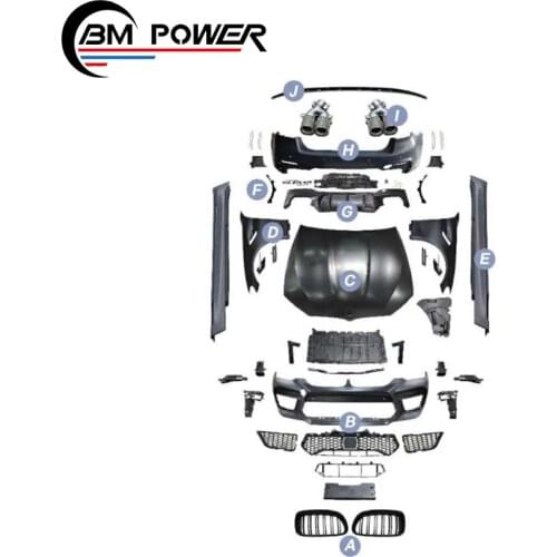 2021 NEW upgrade 5 series G30 G38 M5 body kit for 5 series G30 G38 to M5 hood fenders front bumper rear bumper