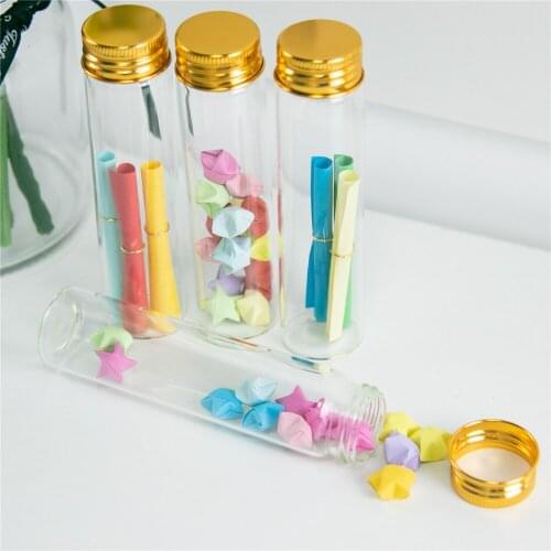 50Pcs 60ml Borate Container with Golden Aluminum Cap Small Hyaline Handicraft Glass Bottles Refillable Candy Food Pot