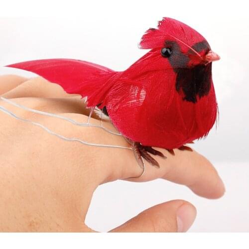 9cm Handmade Parrot Creative Feather Lawn Figurine Ornament Animal Bird Prop Decoration Simulation Garden Statue