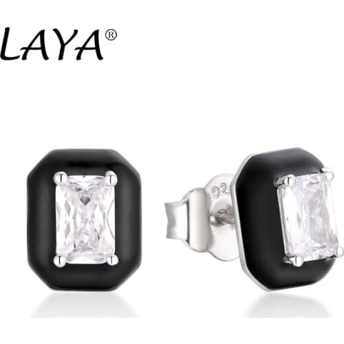 925Sterling Silver Fashion Simplicity Synthetic Crystal White Enamel Stud Earrings For Womens Party High Quality Trendy Jewelry