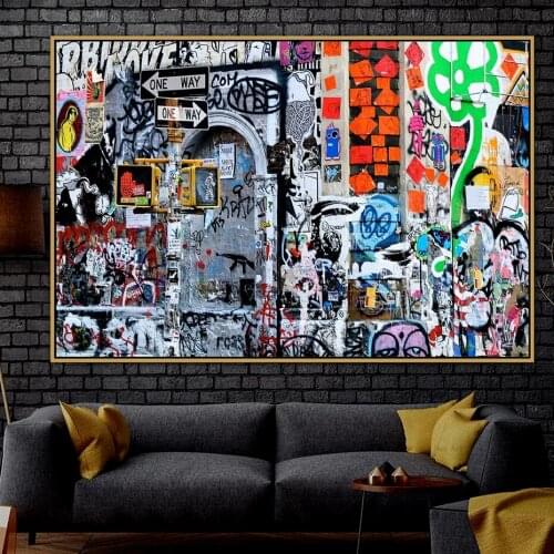 Abstract Urban Street Art Graffiti Wall Art Poster Wall Photo Pictures Wall Art Living Room Wall Decor Painting Canvas Print