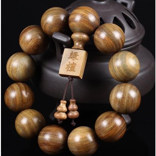 Fine green sandalwood bracelet wood sandalwood bead wenwan bracelet