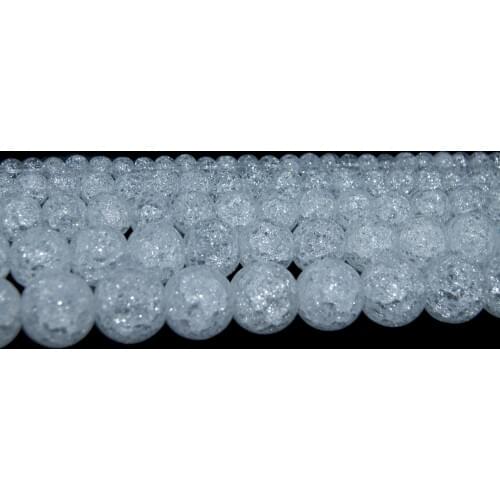 Wholesale Natural Loose Snow Cracked Round White Crystal Quartz Rock Spacer Beads For Jewelry Charm DIY Bracelet 4/6/8/10/12 MM