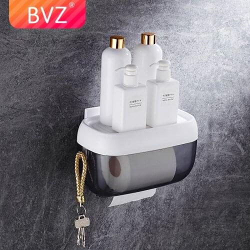 BVZ Fashion Waterproof Bathroom Paper Holder Wall-mounted Tissue Dispenser Napkin box Toilet Paper Shelf Bathroom shelves