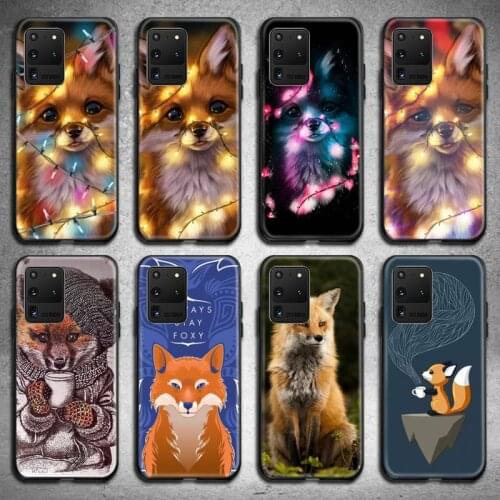 Anime fox funny foxs lovely Phone Case for Samsung S20 plus Ultra S6 S7 edge S8 S9 plus S10 5G lite 2020