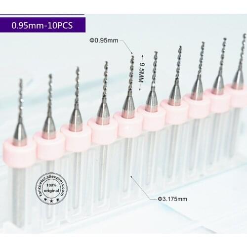 3.175mm*0.95mm,10pcs,Free shipping PCB Drill Bit,CNC milling Cutter,Solid carbide Drill,wood tool,plastic