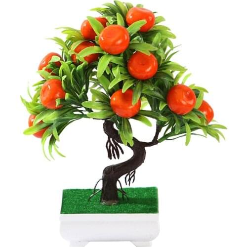 Artificial Plants Bonsai Orange Fruit Tree Potted for Home Wedding Room Decoration Flower Hotel Party Decor Fake Potted