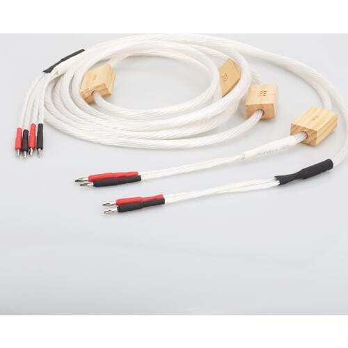 Pair ODIN2 Super HIFI Speaker Cable Silver Plated loudspeaker Cable HIFI With banana plug Audiophile cable For Home Theater HIFI