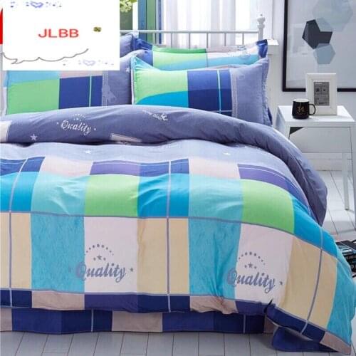 4 Pcs/Set Classic Bedding Set 4 sizes Grey Blue Flower Bed Linen Duvet Cover Set Pastoral Bed Sheet AB Side Duvet Cover 2019 Bed
